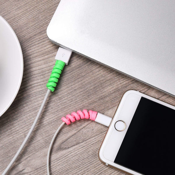 Spiral Charger Cable Protector Data Cable Saver Charging Cords Protective for All Universal  Cable Cover (Pack of 10)